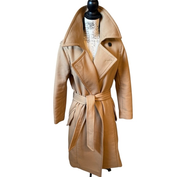 RAG & BONE AMBER Wool Blend Stylish Tan Long Coat - Picture 6 of 16
